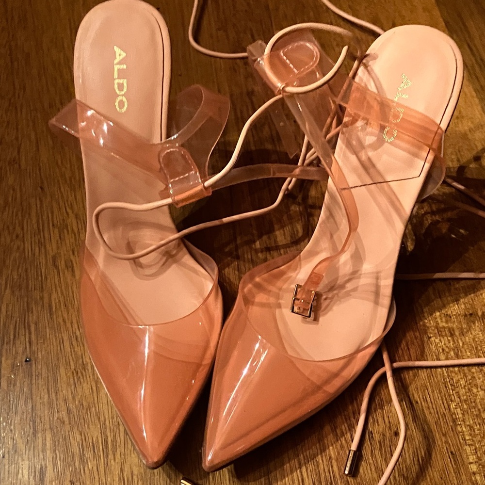 Vibrant Orange Lace-Up Heels